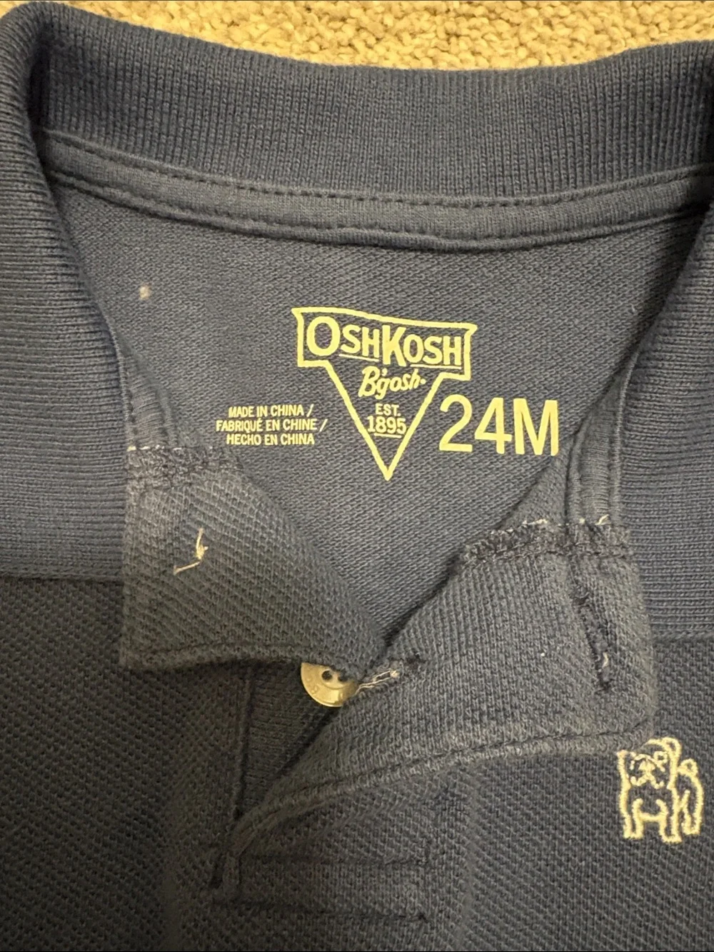 Oshkosh toddler boy Navy Polo onesie & 'I ♥ DAD' Tee Set 24 months